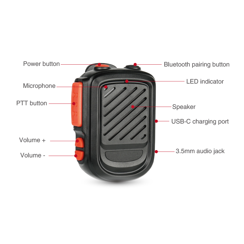 RSM-350-BT BLE speaker microphone RSM-350-BT Bluetooth Speaker Mic Supports BLE (POC) and Bluetooth