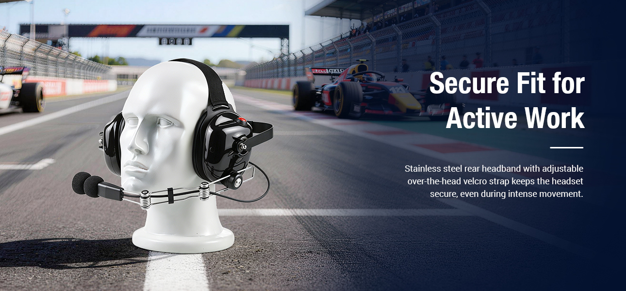 2 Way Radio Headset for Racing and Industrial Teams