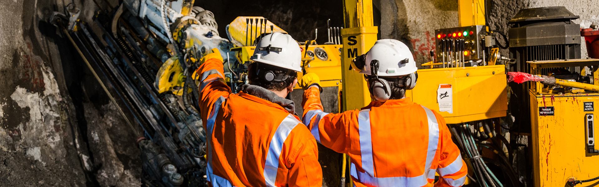Heavy duty communication headset for industrial plants, mining operations, construction sites, and noisy work environments.
