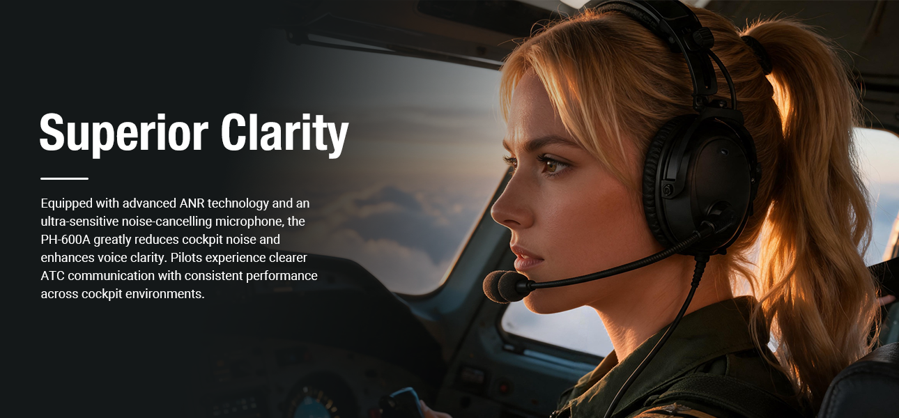 PH-600A ANR Aviation Headsets With Bluetooth