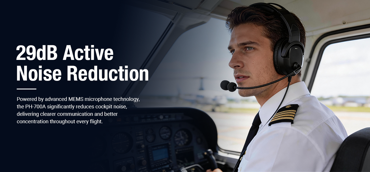 PH-700A Victor Active Noise Reduction Aviation Headset with Bluetooth