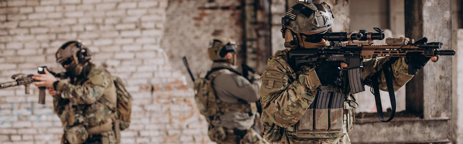Tactical team wearing tactical headsets during mission operations