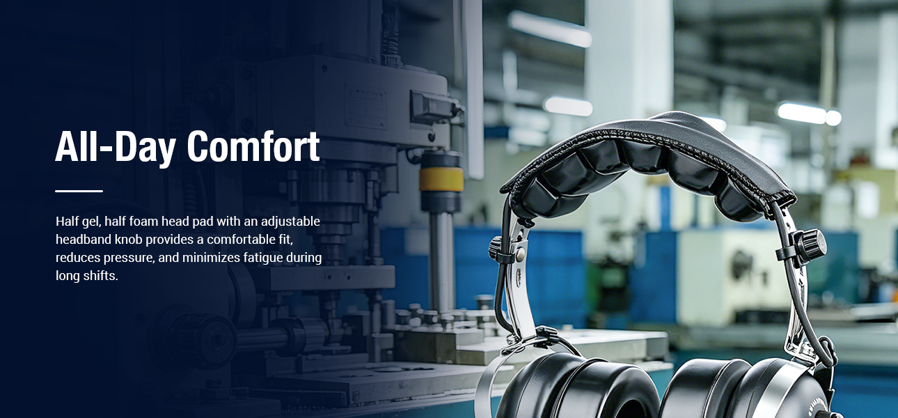 2-way communication headset with all-day comfort design for extended work shifts