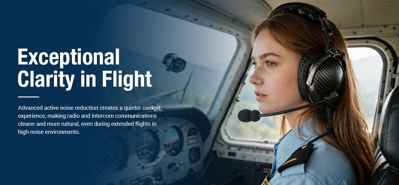 ANR pilot headset for General Aviation pilots delivering exceptional clarity and clear cockpit communication
