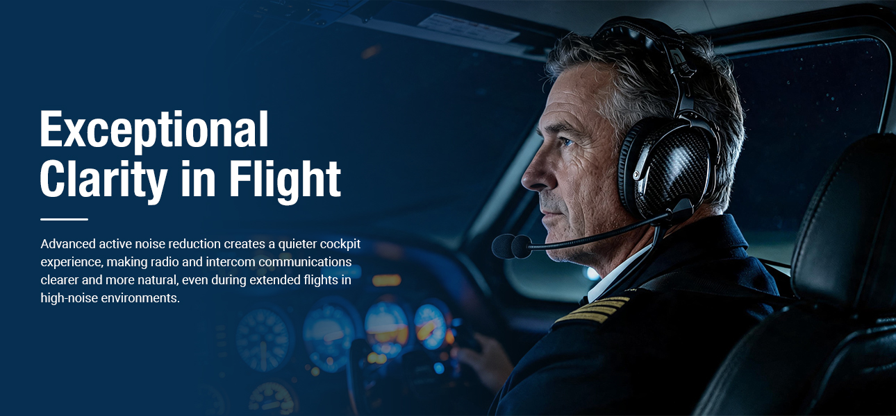 Bluetooth helicopter headset with active noise reduction for exceptional clarity in noisy cockpit