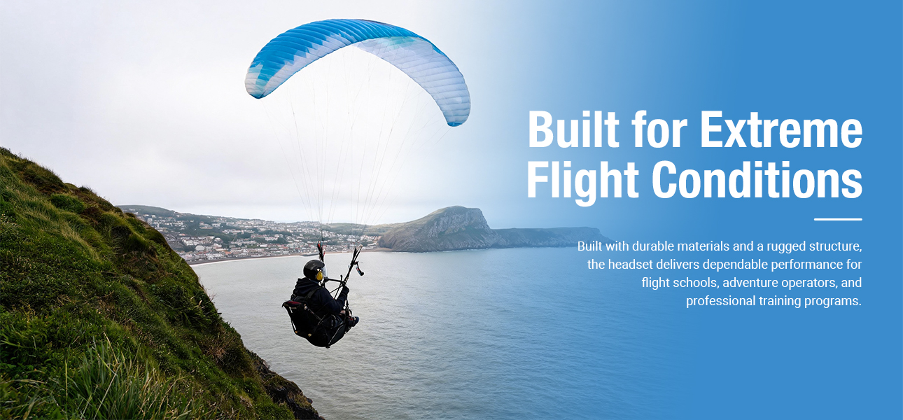 Built for Extreme Flight Conditions for skydiving and paragliding teams with clear air-to-ground communication