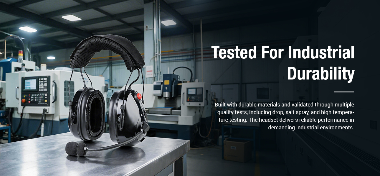 Heavy-duty industrial headset built to perform in tough factory conditions