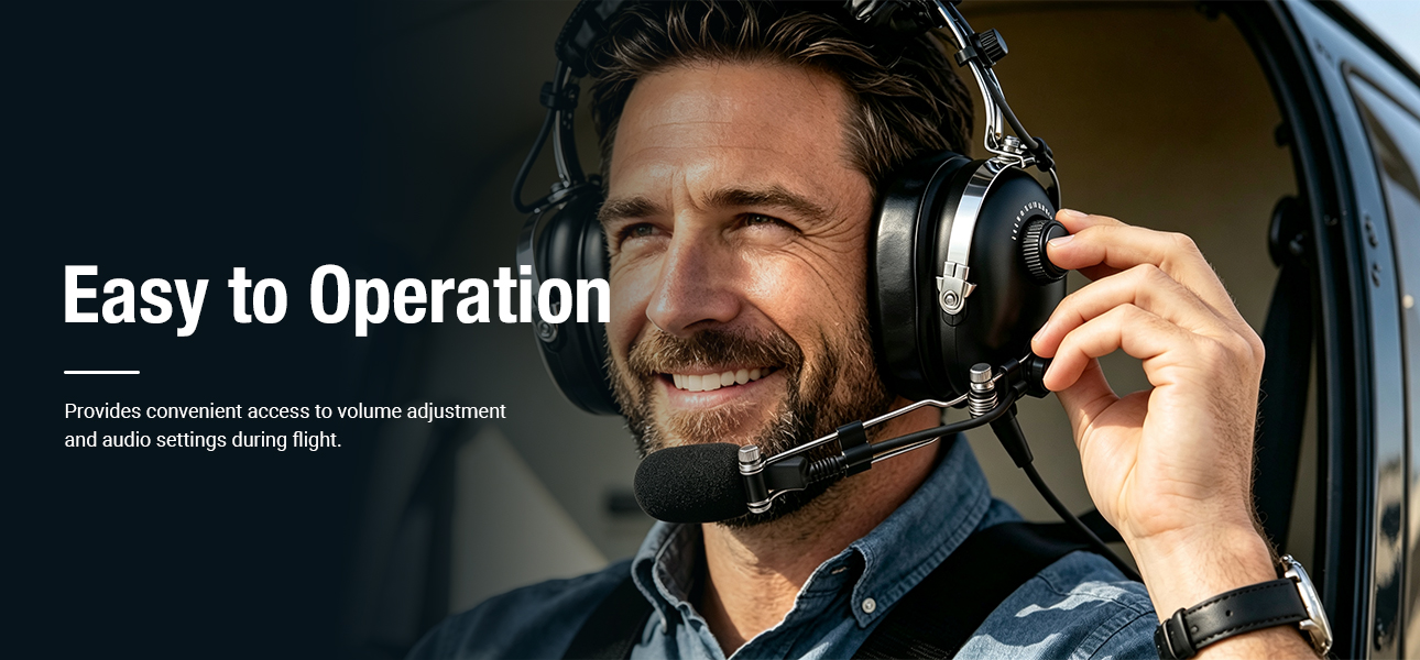 Helicopter rescue unit using ANR aviation headsets with earcup volume control for fast audio adjustment