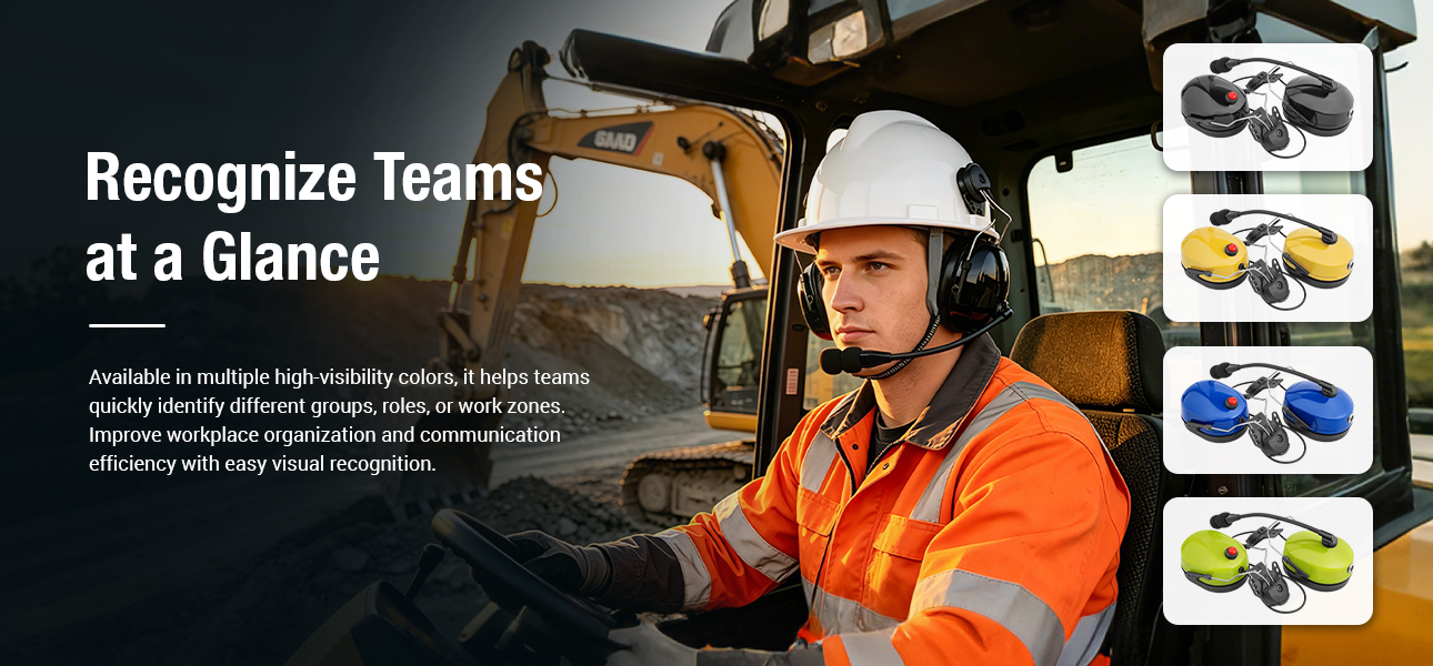Multi-color helmet headset for fast team identification and workplace safety