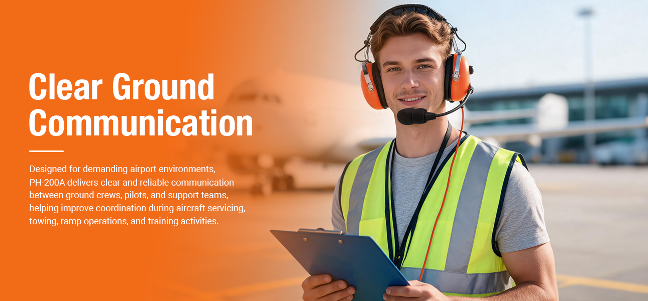 PH-200A Noise Reducing Ground Support Headset For Airport Operations