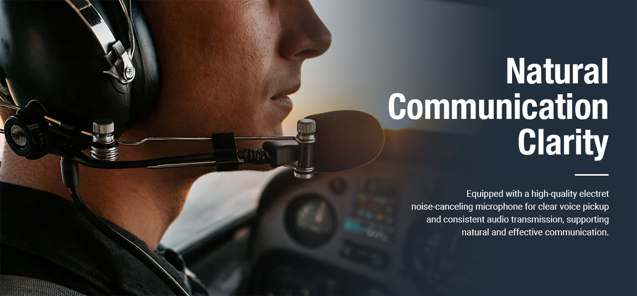 PNR aviation headsets for Flight Training delivering natural communication clarity with a high-quality noise-canceling microphone and high-fidelity audio