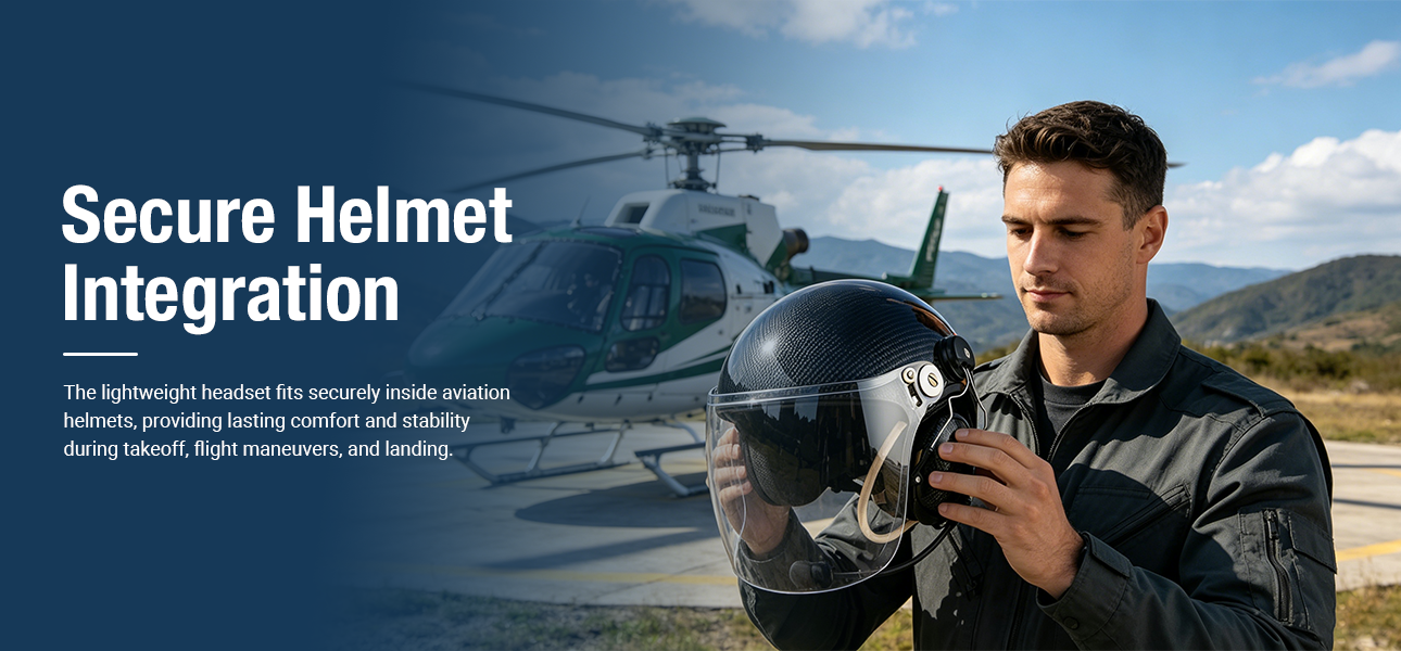 Paramotor pilot wearing PH-HM400Q intercom helmet headset before a patrol flight