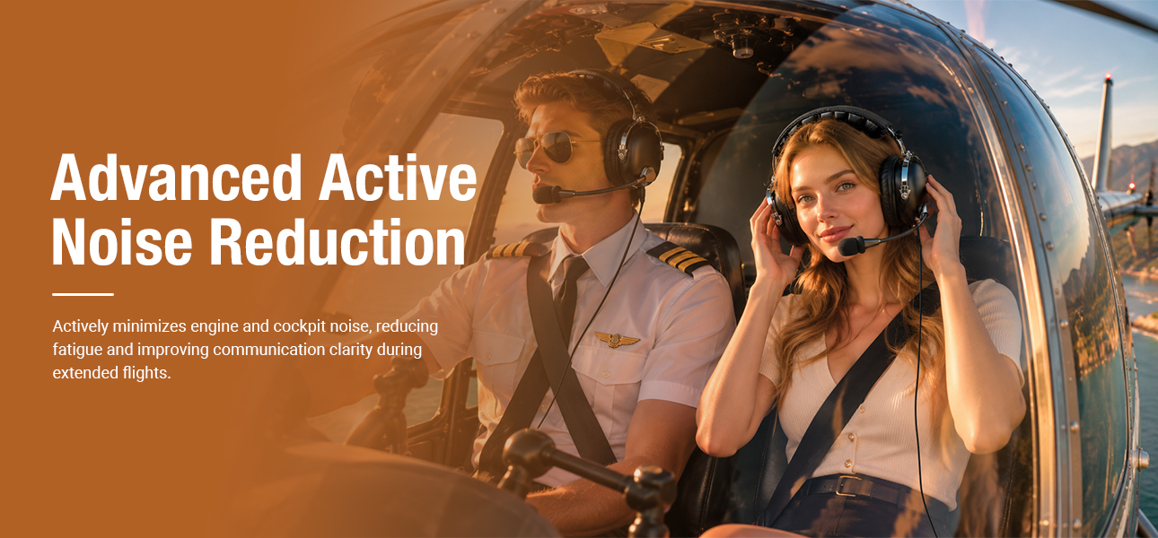 Plane headsets from RayTalk reduce low-frequency engine noise for pilots and flight training during flight