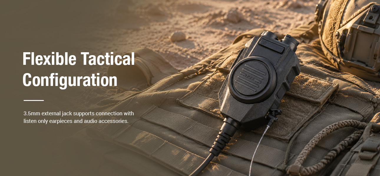 Tactical PTT microphone with 3.5mm jack for tactical earpieces and communication accessories