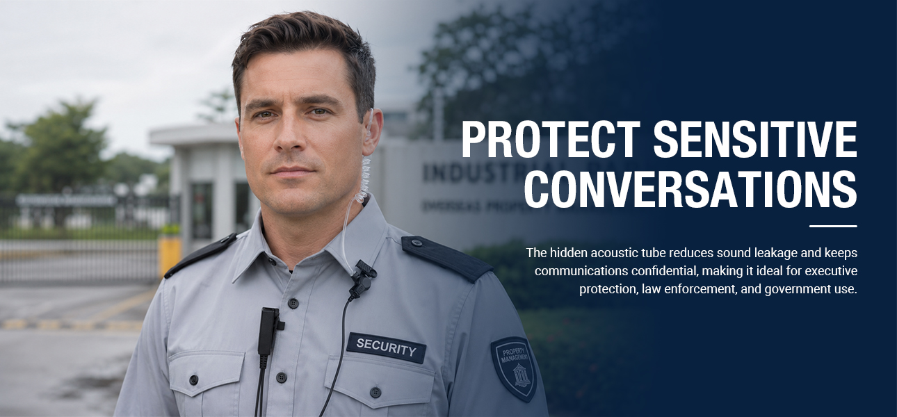 1-wire surveillance earpiece keeping security team calls private during sensitive operations