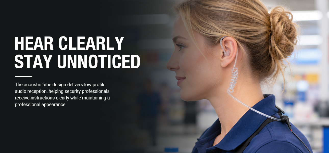 Acoustic Tube Wire Kits Earphone with LOK 2 female snap for retail teams