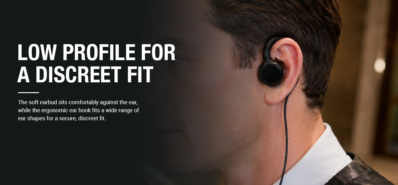 C-Shaped Swivel Earpiece for private bodyguards and event security teams