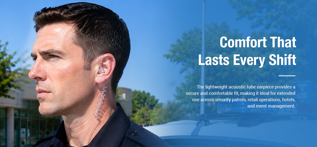Clear Tube Earphone for celebrities, bodyguards and event security teams