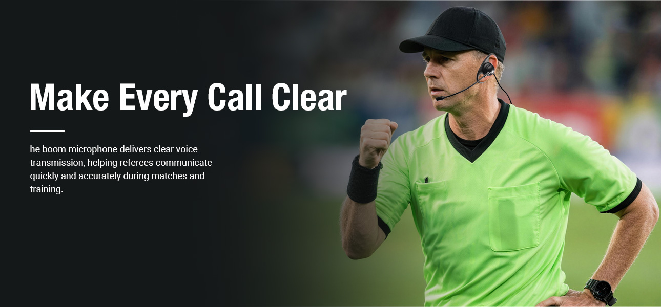 D Shaped Referee Headset with Boom Microphone for clear sports communication