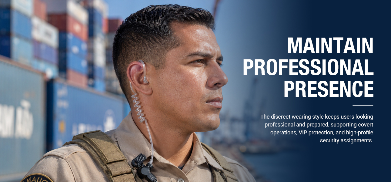 Earpiece for Motorola radios helping VIP protection teams maintain a professional presence and complete missions
