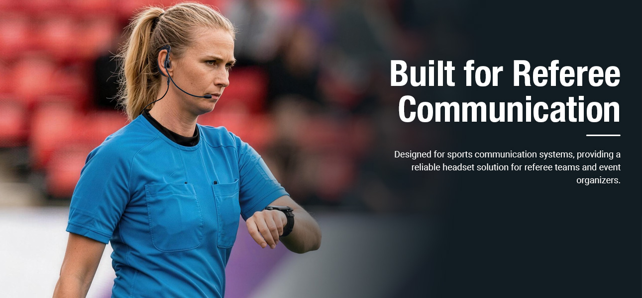 G Shape referee earpiece with boom mic for football referee teams and sports communication systems