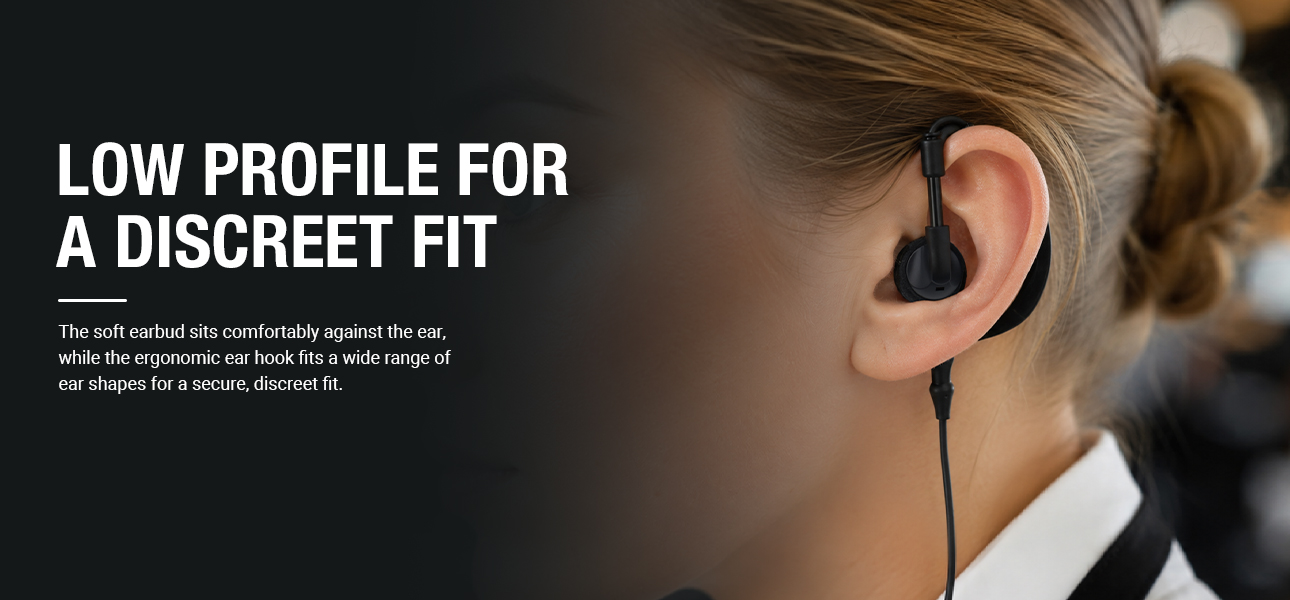 G-ring earloop earpiece for discreet security and celebrity protection