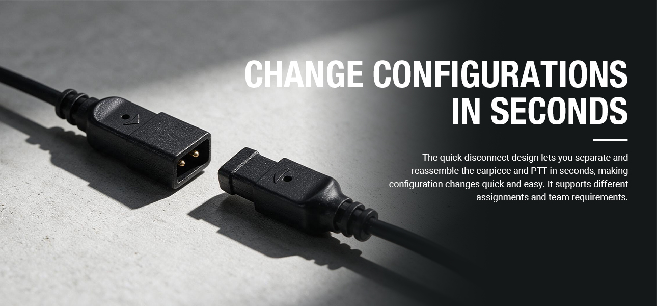 LOK 1 female snap quick disconnect cable for security communication systems