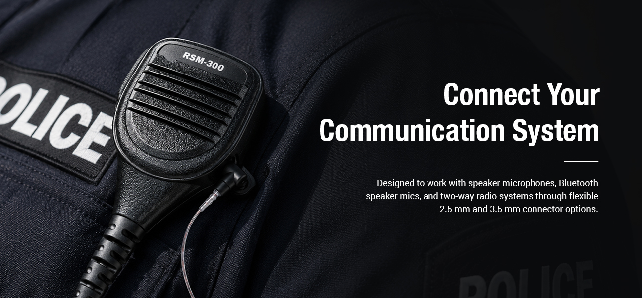 Law enforcement earpieces with 2.5mm and 3.5mm connectors for radio and handheld speaker mics