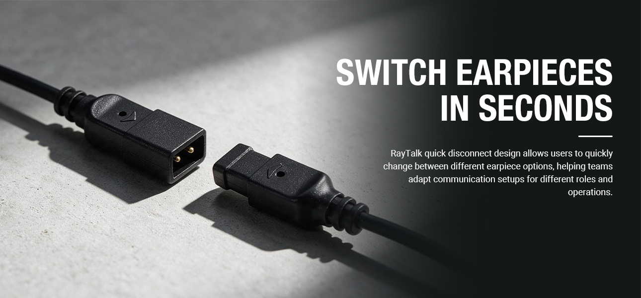 Quick disconnect Surveillance Earpiece for police and event security teams