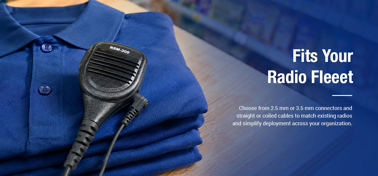 Retail teams equipped with listen-only earpieces for talkie walkies with 2.5mm or 3.5mm connectors