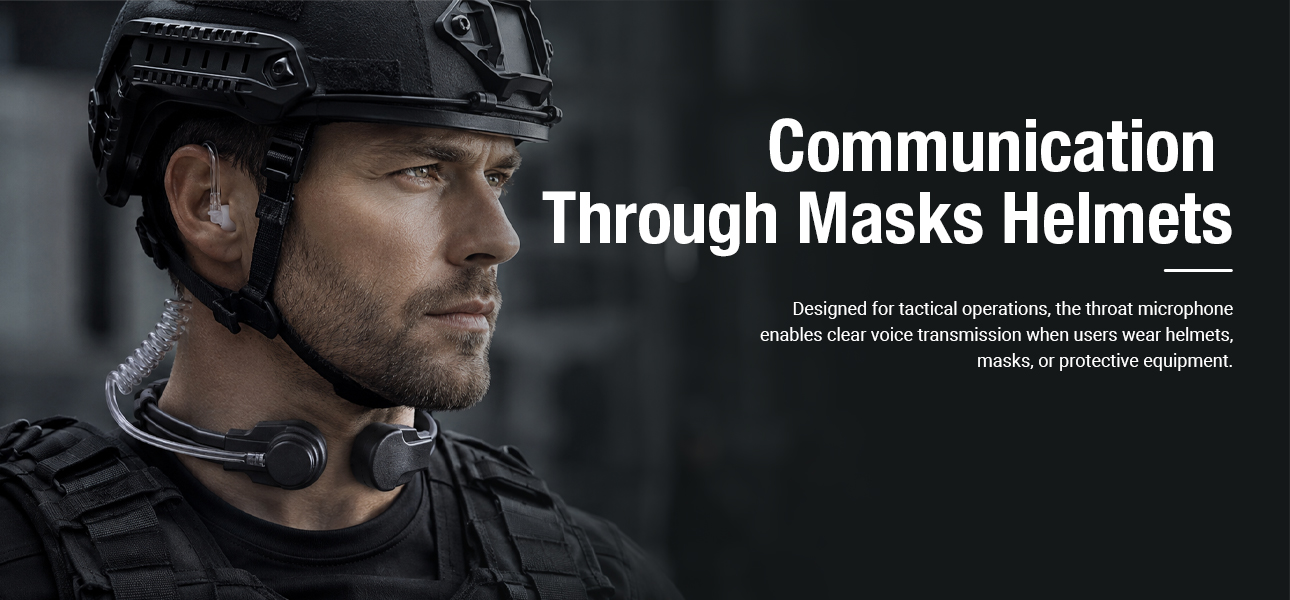neck microphone for clear voice pickup when wearing helmets, masks, and protective gear