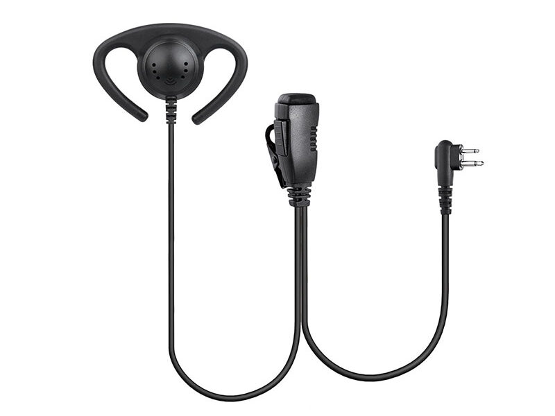 two way radio earphones-with-D-Shape-Ear-Hanger