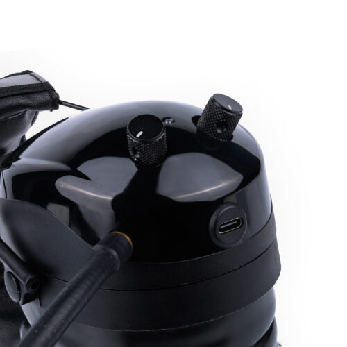 Full duplex radio headset with volume and channel controls and a USB-C charging port Full duplex radio headset with volume and channel controls and a USB-C charging port